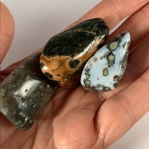 Ocean Jasper tumbled stone. Set of 3